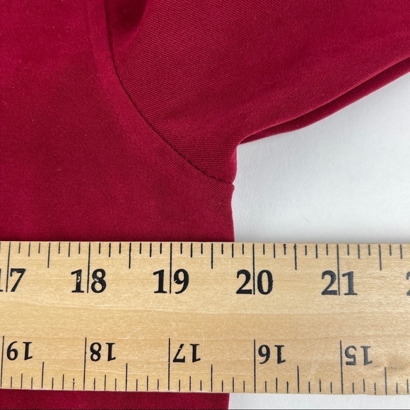 Real Comfort Button Up Shirt Womens Red Long Sleeve - Picture 8 of 8